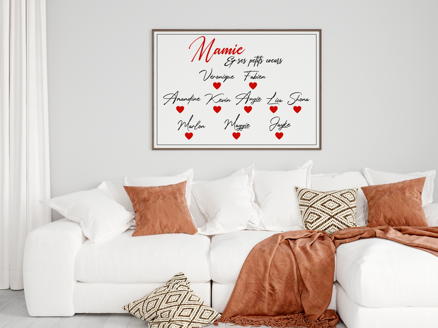 Impression personnalisée Mamie & ses petits coeurs