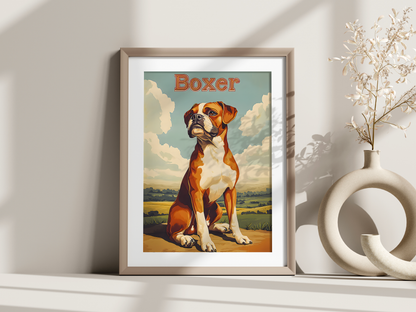 Affiche race de chien vintage – Illustration murale rétro – Collection chiens au choix