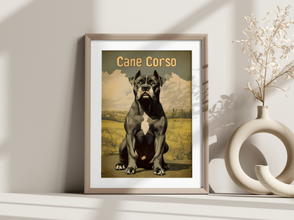 Affiche race de chien vintage – Illustration murale rétro – Collection chiens au choix