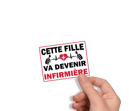 Sticker humour “Cette fille va devenir infirmière” – Autocollant future soignante