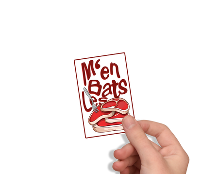 Sticker humour “M’en bats les steaks” Autocollant fun et décalé