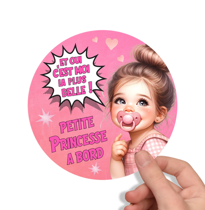 Petite Princesse à Bord – Sticker Voiture Bébé Fille
