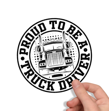 Sticker Routier “Proud to Be a Truck Driver” – Camion Américain Vintage